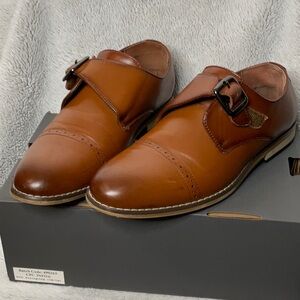 Stacy Adams Cognac Dress Shoes, Boys Size 3 Medium